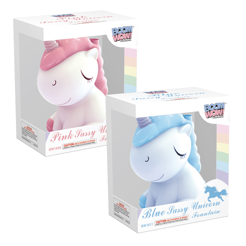 BW1608 / BW1611 - Pink / Blue Sassy Unicorn Fountain